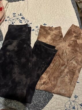 lululemon athletica Tie-Dye High-Rise Leggings in Black and rose gold / cream